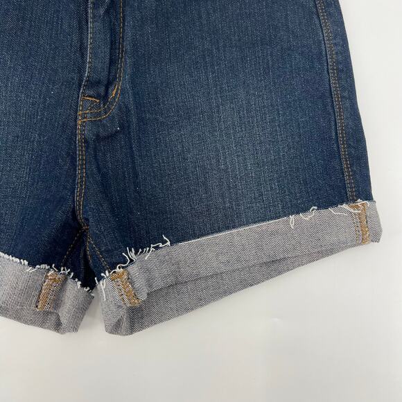 Urban Outfitters BDG NWOT High Rise Cuffed Shorts Womens 26 Blue Dark Wash - Picture 3 of 5